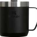 STANLEY Stay-Hot Camp Mug 12 oz | Press Fit Drink Through Lid | Cup for Coffee, Tea and Drinks | Insulated Stainless Steel Coffee Mug | BPA-Free | Black 2.0