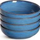 LE TAUCI Pasta Bowls 45 Ounce, Ceramic Salad Bowl, Large Serving Bowl Set - Set of 4, Ceylon Blue