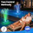 Floating Pool Fountain with Lights Show, 9 Pool Light Modes and 3 Fountain Modes with Remote for Inground Above Ground Pool, Upgraded Rechargeable Pool Fountains with Anchor-1 PC