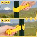 Outus 200pcs Reversed Extender Electric Fence TPost Insulators Snap, Yellow