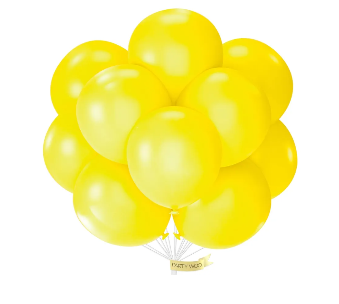 PartyWoo Yellow Balloons 20 pcs 18 Inch Large Big Jumbo Giant Matte Yellow Latex Helium Balloons for Easter Bee Baby Shower Gender Reveal Sunflower Graduation Birthday Party Decorations Yellow-Y55