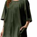 CharmWM Girls Summer Casual Romper Short Sleeve Oversized Jumpsuit Kids Shorts Teens Fashion Cothes (5-6 Years, Army Green)