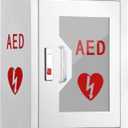 AED Defibrillator Cabinet, Wall Mounted AED Medicine Cabinet with Lock Fits Various AED Defibrillator 12.8 x 6.7 x 16.1 inch