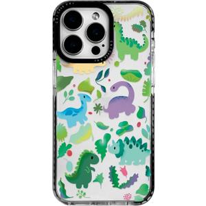 for iPhone 14 Pro Case, Cute Dinosaur Nature Pattern with Pastel Dinos, Military-Grade Drop Protection, Cute Soft Slim TPU Protective Cover with Camera Protection for Women & Girls