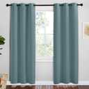 NICETOWN Modern Blackout Curtains Noise Reducing, Greyish Blue, 2 Panels, W42 x L78 -Inch, Thermal Insulated and Privacy Room Darkening Drape Panels for Boy's Guest Room Door Small Short Window