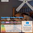 52 Inch Low Profile Ceiling Fans with Lights Remote, Burshed Nickel