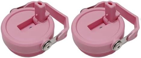 2 pack Tumbler Lid for Stanley IceFlow 20oz 30oz Spill Proof Tumbler Cover with Handle and Straw (Pink, 30oz)