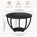 HOMERECOMMEND Round Coffee Table,23" Circle Coffee Table with Storage,Black, 23.0”Lx23.0”W x 17.0”H