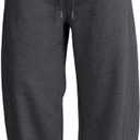 Men's Baggy Sweatpants Cotton Fleece Wide Leg Lounge Sweat Pants Drawstring Waist Jogging Pants with Pockets (Gray, M)