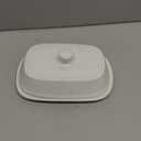 Hansense Porcelain Butter Dish with Lid for Countertop, Ceramic Butter Keeper with Handle Cover, Butter Holder Container Perfect for East and West Coast Butter, Dishwahser Safe, White