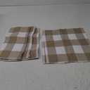 PurpleEssences Waffle Weave Plaid Dish Cloths, 100% Cotton, 28x14 Inch, Soft Absorbent Quick Drying Buffalo Check Dish Rags for Kitchen, 8 Pack, Christmas Holiday Winter - Beige & White 4Pcs