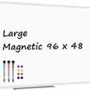 Lockways Dry Erase Board 96 x 48 Inch, Large Magnetic 4 x 8 White Board
Wall Mounted, Aluminium Frame Whiteboard with Marker Tray for Office Home & School