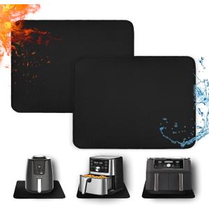 Heat Resistant Mats for Countertop - Firproof 16x24 in Heat Resistant Mats for Air Fryer - Kitchen Countertop Protector for Air Fryer, Coffee Maker, Stand Mixer, Toaster, Oven 2PCS - Black