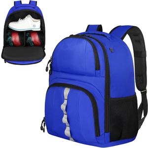 Goloni 2 Ball Bowling Backpack,Bowling Ball Bag with Shoe Compartment & Portective Foam Padded, Fits Shoes Up to US Size 16 (Blue)