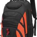 Boavan Laptop Backpack for men, 17.3 inch Laptop Bag with USB Port, Waterproof Travel Work Backpack Purse, Anti-Theft Teacher Nurse Doctor Casual Bookbags Office Business backpack， Black&Orange