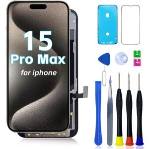 FHD LCD for iPhone 15 Pro Max Screen Replacement A2849 for iPhone 15 Pro Max Display A3105 A3106 A3108 Screen Digitizer 3D Touch Assembly Repair Part Kit with Tools