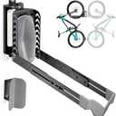 Swivel Bike Rack Wall Mount, Bike Hangers for Garage, Space-Saving Vertical Bike Holder, Holds up to 77 lbs, Bicycle Wall Hanger Storage, No Heavy Lifting Required Indoor Hanging Bike Rack-Gray (1 Pack)
