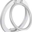 ZXM Magnetic Phone Grip for Magesafe,X7 for Magsafe Ring Stand,Magnetic Cellphone Ring Holder with Kickstand for iPhone 16 Pro Max Plus iPhone 15 14 13 &Huawei,Samsung(Silver)