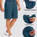 G Gradual Men's Golf Shorts with 5 Pockets 9" Light Weight Stretch Quick Dry Casual Dress Work Shorts for Men (Blue, L)