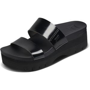 REEF Women's, Cushion Vista Higher Slide (7, Black Patent)