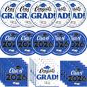 Graduation Decorations 2026, 200 Pcs Class of 2026 Graduation Party Supplies Kit with Paper Plates, Luncheon and Cocktail Napkins, Congrats Grad Decorations for 50 Guests (Blue)