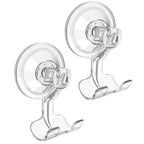 VIS'V Suction Cup Razor Holder, Shower Suction Razor Hooks for His and Hers, Removable and Reusable, Clear, 2 Pcs