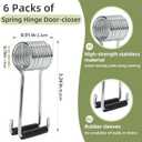 Butterfly Spring Hinge Door Closer, Self-Closing Door Hinges, Fit for Most Door Butt Hinge Pins Such as Closet Doors, Cabinet Doors, Bedroom Doors, Bathroom Doors,Storage Room Doors, 6 Packs