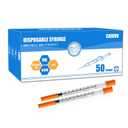 1ml/cc Syringes 30G 5/16" (8mm) , Disposable Syringe Individually Wrapped, Pack of 50