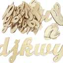 3 Inch 284 Pieces Wooden Letters Unfinished Wood Letters for Crafts Cursive Alphabets with Extras