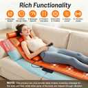 Full Body Massage Mat with Foot Massager, Shiatsu Vibration Massage Pad with Heat, Detachable Neck Pillow, Airbag Lumbar Support & Remote Control for Back, Waist, Legs and Feet