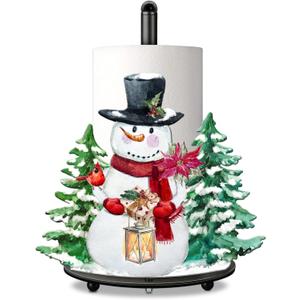 pinata Winter Kitchen & Bathroom Decor, Christmas Decorations for Home, Snowman Decorations Indoor - Snowman Winter Xmas Paper Towel Holder Stand Accessories