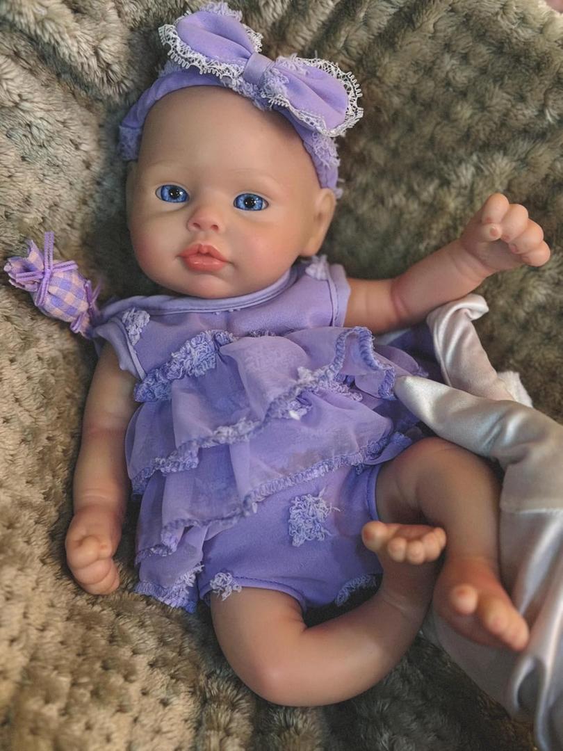 13 Inch Full Body Silicone Baby Dolls Can Open Mouth Take a Pacifier Realistic Soft Silicone Reborn Baby Doll Birthday Gifts for Kids