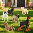 12PCS 3D Printed Dog Figurines, 3D Printed Animal Detailed Realistic Articulated Puppy Dogs Animals Toy for Kids Toddlers Fidget Toy Dog Cake Topper Party Favors Christmas Birthday Gift