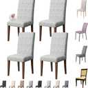 Chair Covers for Dining Room Set of 4, Washable Parson Chairs Slipcover Kitchen Seat Protector for Home, Party, Hotel, Banquet (Argyle Orchid Gray)