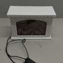 Vicenpal Fireplace Lanterns Decorative Flameless White Brick Tabletop Fireplace Indoor Battery Operated Fire Place USB Operated for Table Christmas Decorations