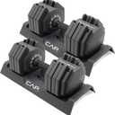 CAP Barbell ADJUSTABELL Adjustable 55 lb Hex Dumbbell Weights - Singles & Pairs | Multiple Handle Options