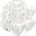 White Latex Balloons Heart Shaped