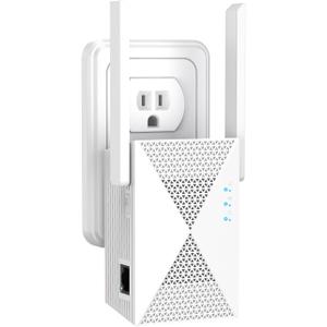 WiFi Extender Signal Booster, Dual Band Long Range Covers Up to 13888 Sq.Ft, Internet Booster for Home, Outdoor, Works with Any Router, Easy Setup WiFi Repeater, with Ethernet Port (White-2)