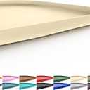 Silicone Pet Feeding Mat with Raised Edge for Food and Water, Dog Bowl Mats, Cat Bowls Placemat with High Lip for Floor Waterproof, Rubber Tray for Cats and Dogs 24 x 16 x 0.8 White Sand (Yellow Cast)