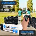 Reli. 40 to 45 Gallon Trash Bags Heavy Duty | 250 Trash Bags | Super Sizeable, Black, Garbage for Serious Cleanup