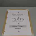 upsimples 12x16 Frame, Natural Solid Wood Picture Frames, Display 8.5x11 with Mat or 12 x 16 Without, Vertical & Horizontal Wall Hanging, 1 Pack, Natural