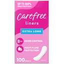 Carefree Panty Liners, Extra Long Liners, Unwrapped, Unscented, 100ct