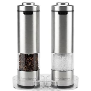 Electric Salt and Pepper Grinder Set, USB-C Rechargeable
Stainless steel mills with LED light, Adjustable ceramic grinders, One-handed use, Rest tray & gift box included