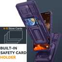 for Samsung Galaxy S26 Ultra Wallet Case with Card Holder & Kickstand & Full Camera Lens Cover, Military Grade Drop Shockproof Rugged Phone Case for S26 Ultra 6.9'', Purple