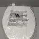 Toilet Seat Elongated, Slow Close Hinges, Four Non-Slip Bumpers, Easy to Install and Clean, Durable Plastic, White Two Sets of Mounting Parts Included
