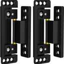 Hidden Door Hinges 2pack Ultra-Thin Hidden Hinges for Secret Door Invisible Hinges Adjustable Silent and Smooth Hidden Door Hinge (3.8x0.96in, Black)