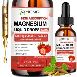 Cortisol Supplement Liquid Drops,Cortisol Reducer w.Magnesium Glycinate,Ksm-66 Ashwagandha,L-Theanine,Liquid Magnesium Cortisol Drink Mix for Cortisol & Hormone Balanced,Relax,Calm