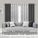 Mrs.Naturall 108 Inch Extra Long Curtains,Grommet Blackout Curtain Drapes for Living Room 2 Panels Set (Dark Grey)