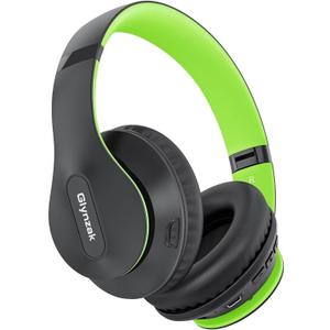 Wireless Bluetooth Headphones Over Ear 65H Playtime HiFi Stereo Headset with Microphone and 6EQ Modes Foldable Bluetooth V5.3 Headphones for Travel Smartphone Computer Laptop (Green)