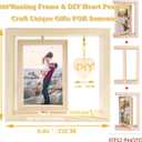 E-Bro Double Sided Rotating Floating 4x6 Rustic Wood Picture Frame Gifts with DIY Heart-Shaped Pendant - Romantic Wedding Gift for Couples, Unique Engagement Gift (Wood Grain)